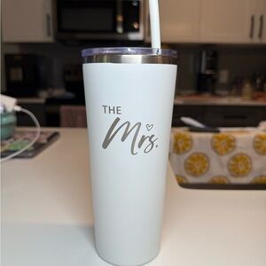 White Stainless Steel Tumbler - The Mrs.